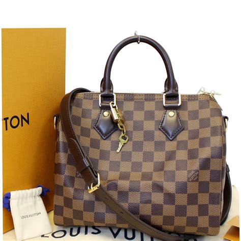 lv speedy 25 bandouliere damier ebene|speedy 25 bandouliere monogram.